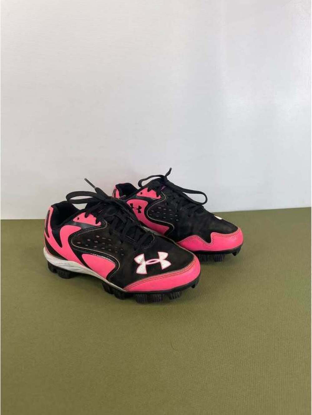 Under Armour Spine Glyde RM Youth Softball Cleats Black Pink 2Y